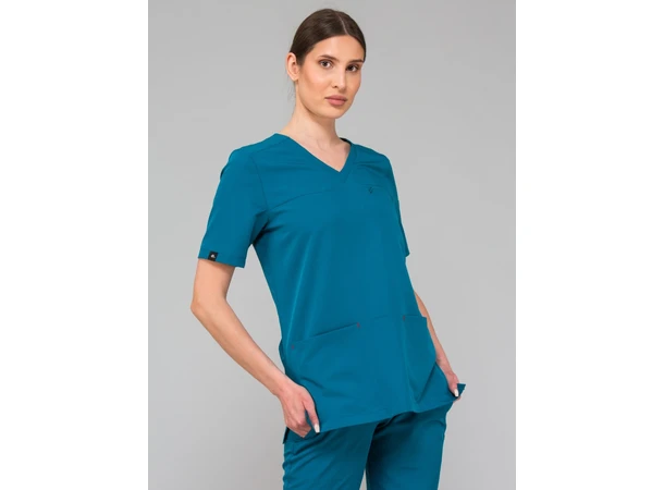 AVA Dametunika med brystlomme Sea Blue XL 