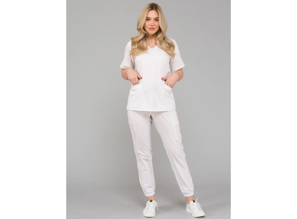 KIM Dametunika med V-hals White S 