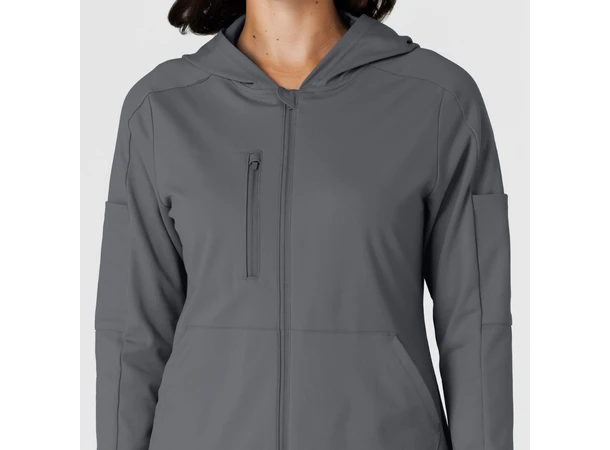 Renew Knit Damejakke med hette Pewter 3XL 