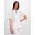 ROZA Dametunika med knapper i front White+Powder Pink S 
