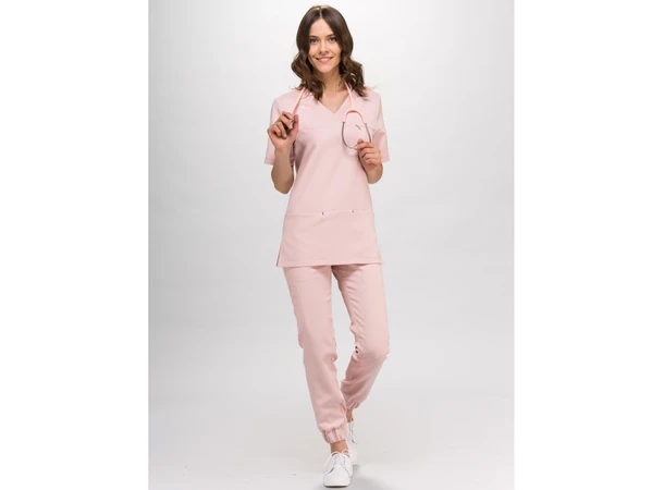 AVA Dametunika med brystlomme Powder Pink XL 