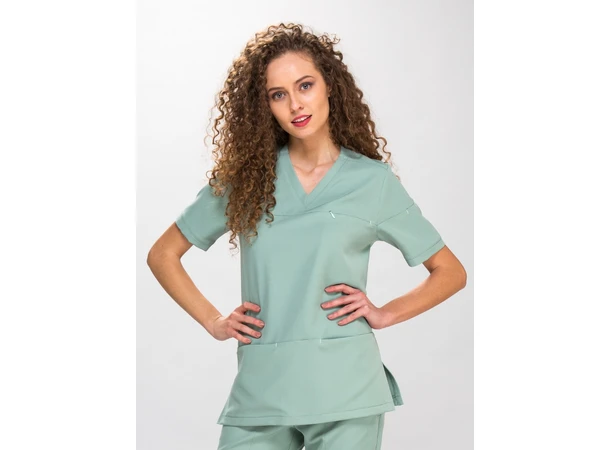 AVA Dametunika med splitt i siden Olive XL 