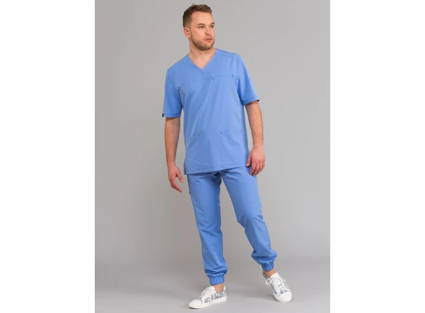 LEO Herretunika med brystlomme Blue  XL 