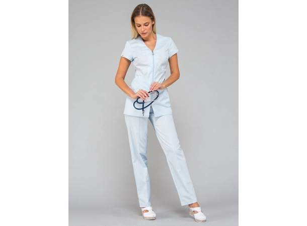 LILY Dametunika med glidelås i front Baby Blue S 