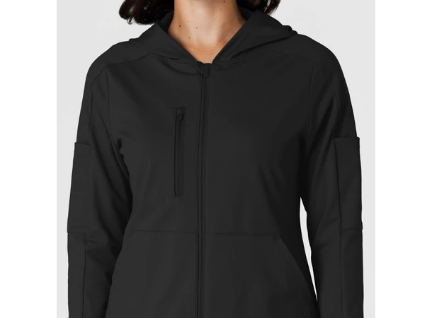Renew Knit Damejakke med hette Black S 
