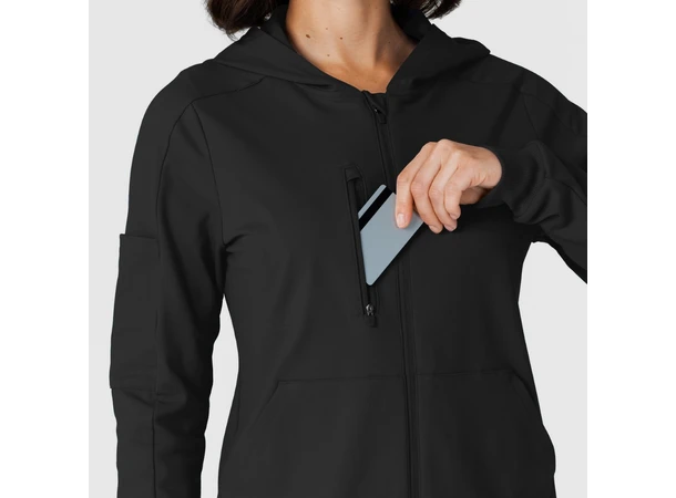 Renew Knit Damejakke med hette Black S 