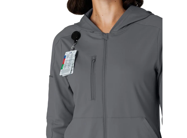 Renew Knit Damejakke med hette Pewter M 