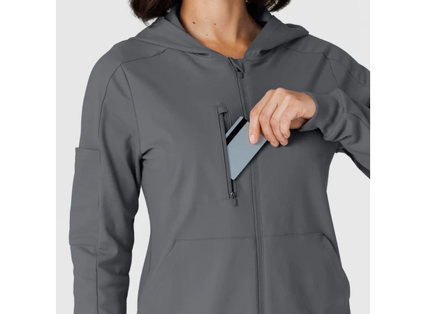 Renew Knit Damejakke med hette Pewter M 