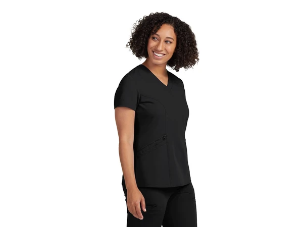 V-Tess Dametunika med V-hals Black M 