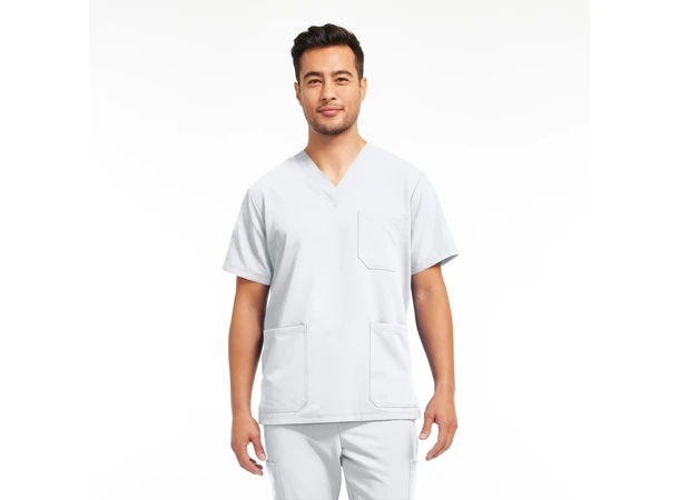V-Tess Herretunika med V-hals White M 