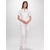 ROZA Dametunika med knapper i front White+Powder Pink M 