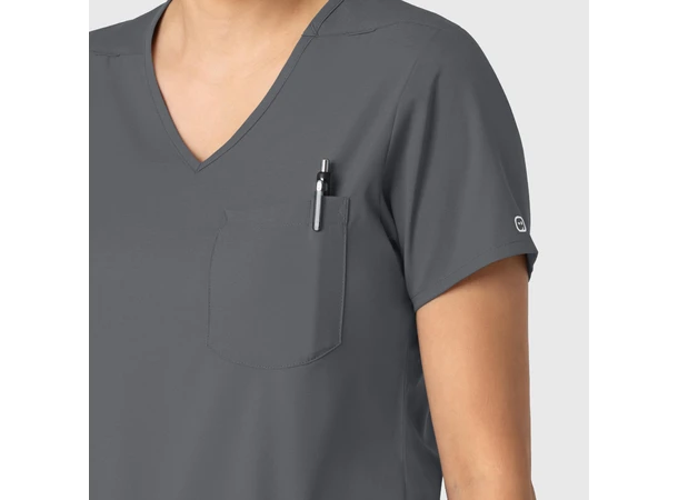 Boundless Dametunika med kurvet V-hals Pewter M 