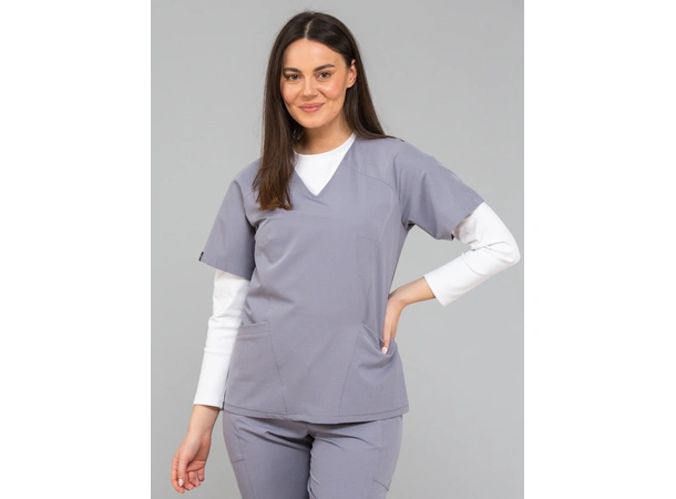 KIM Dametunika med V-hals Steel Grey S 
