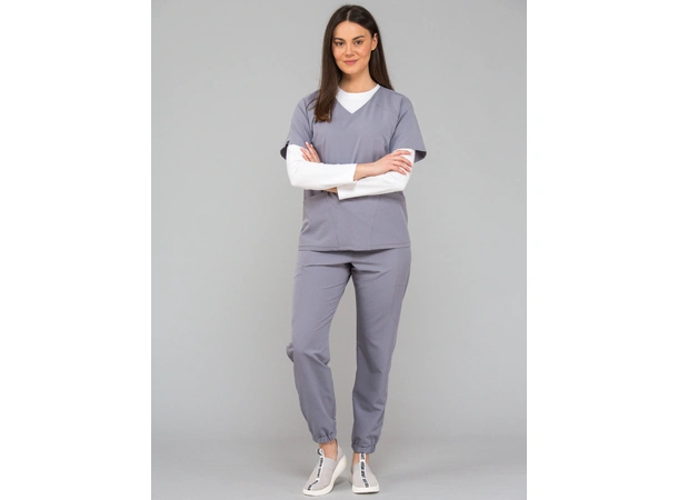 KIM Dametunika med V-hals Steel Grey S 