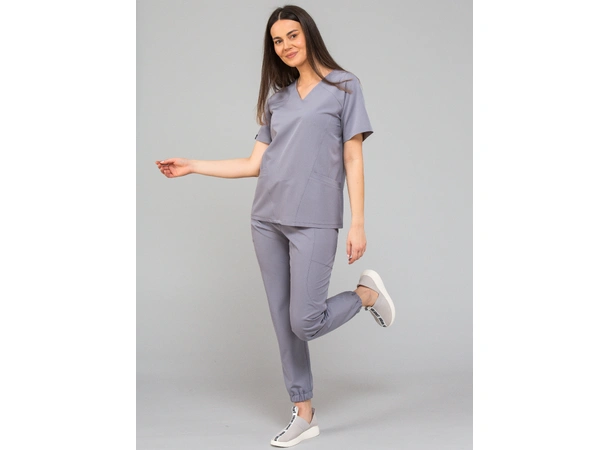 KIM Dametunika med V-hals Steel Grey S 