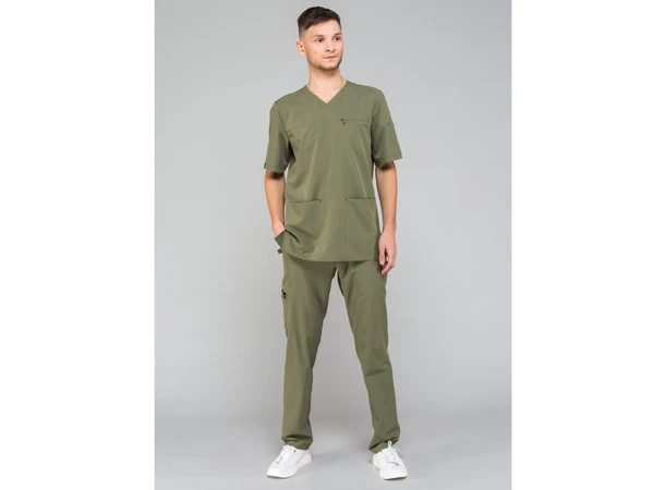 LEO Herretunika med brystlomme Khaki  XS 