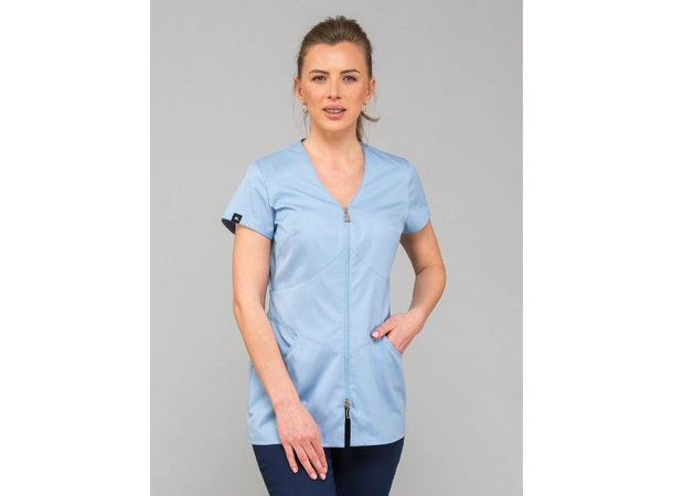 LILY Dametunika med glidlås i front Blue XXL 