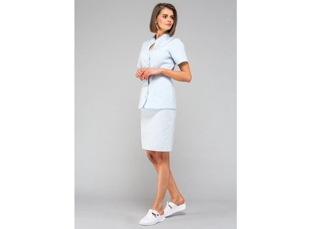 ROZA Dametunika med knapper i front Baby Blue XL 