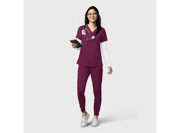 Thrive Damebukse med strikk i ben Wine 3XL 