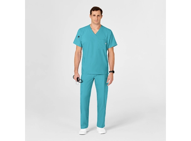 W123 Herretunika med V-hals Teal Blue XL 