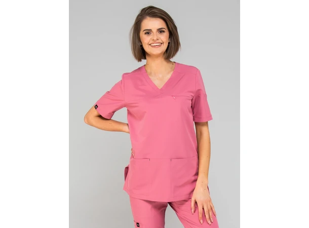 AVA Dametunika med brystlomme Flamingo Pink M 