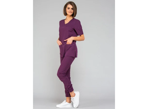 AVA Dametunika med brystlomme Plum S 