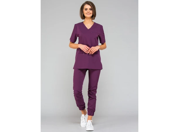 AVA Dametunika med brystlomme Plum S 