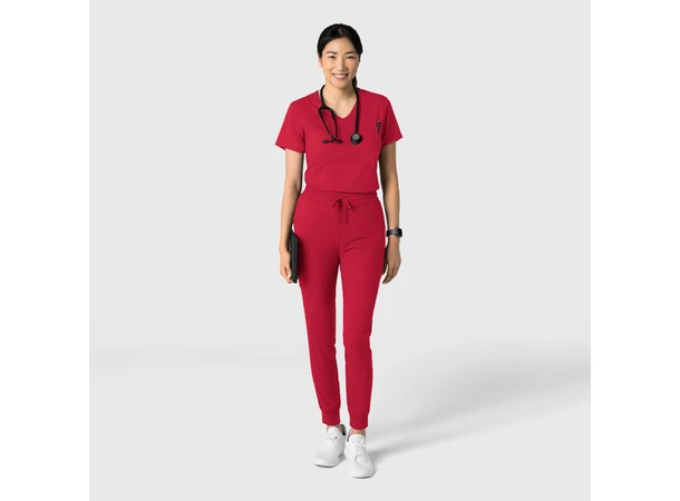 Boundless Dametunika med kurvet V-hals Red S 