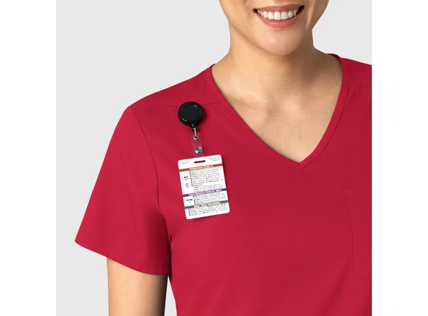 Boundless Dametunika med kurvet V-hals Red S 