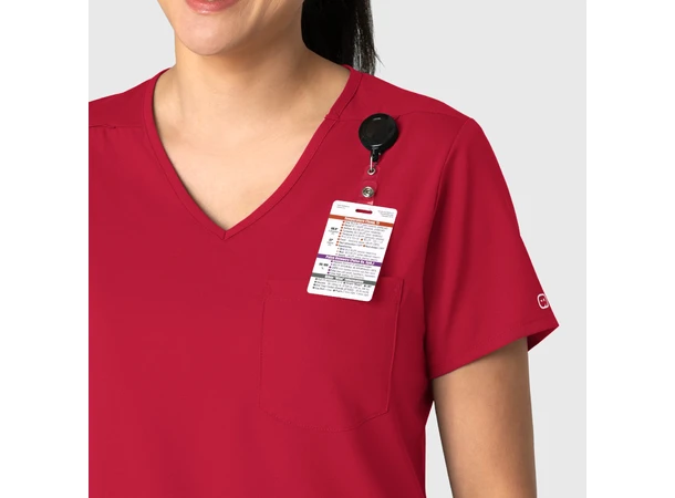 Boundless Dametunika med kurvet V-hals Red S 