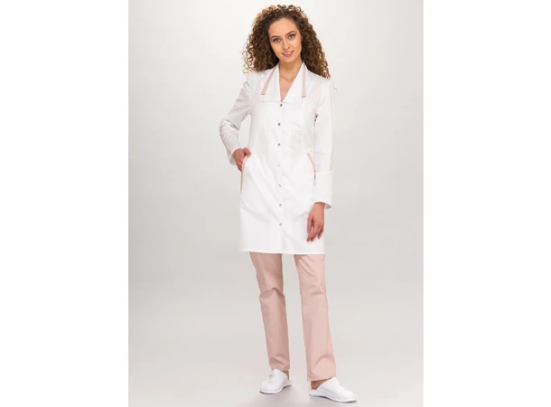 MAJA legefrakk for dame White+Powder Pink M 
