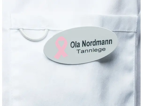 Navneskilt med sløyfemotiv Ovalt eller rektangulært 