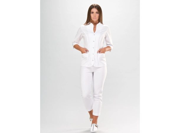 ROZA Dametunika med 3-kvart arm White S 