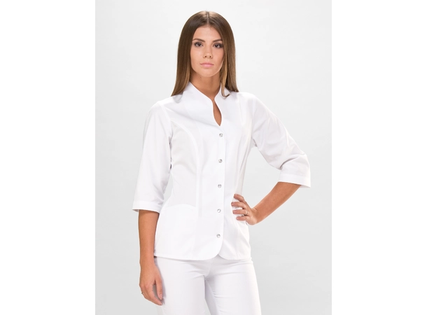 ROZA Dametunika med 3-kvart arm White S 