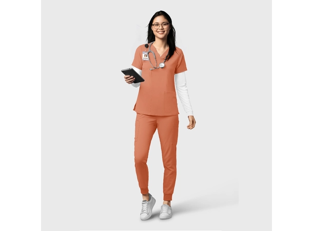 Thrive Dametunika med frontlommer Terra Cotta XS 