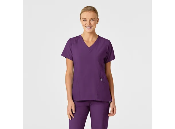 W123 Dametunika med V-hals Eggplant XS 