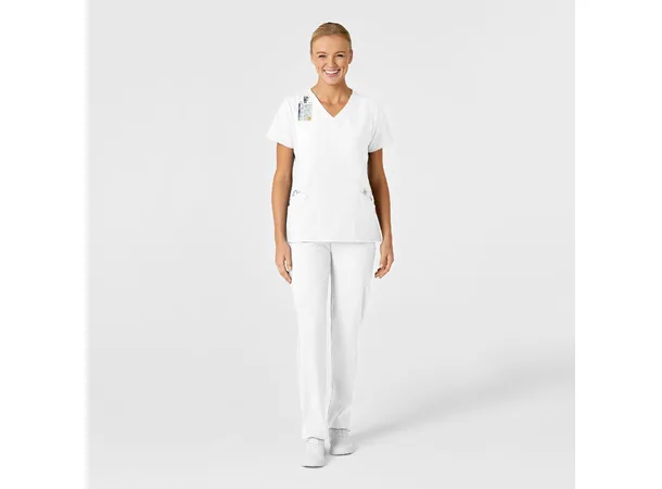 W123 Dametunika med V-hals White M 