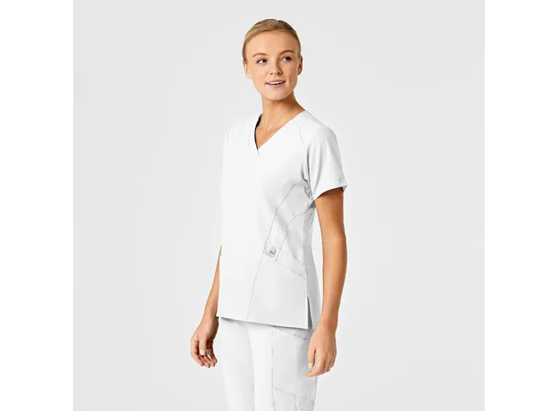 W123 Dametunika med V-hals White M 