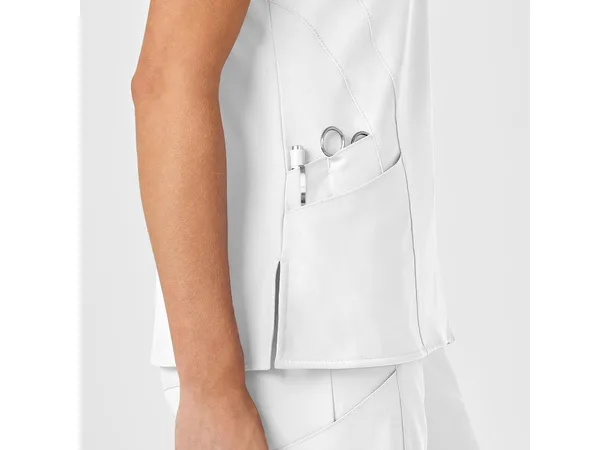 W123 Dametunika med V-hals White M 