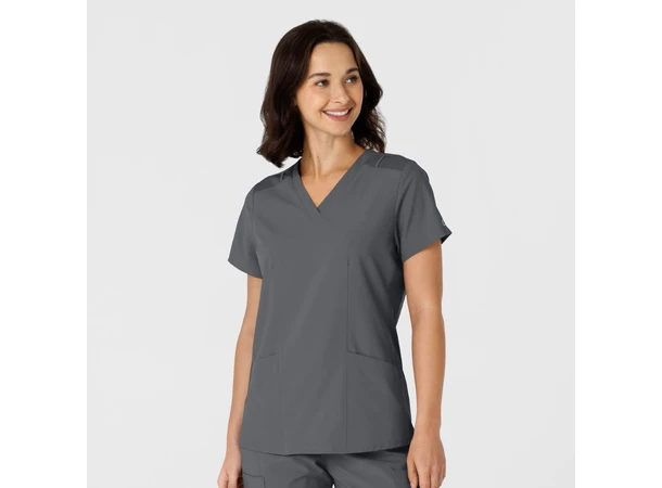 W123 Dametunika med kurvet V-hals Pewter XXL 