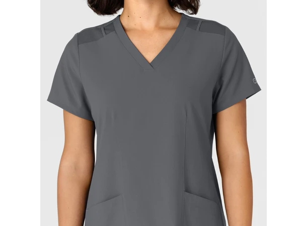 W123 Dametunika med kurvet V-hals Pewter XXL 