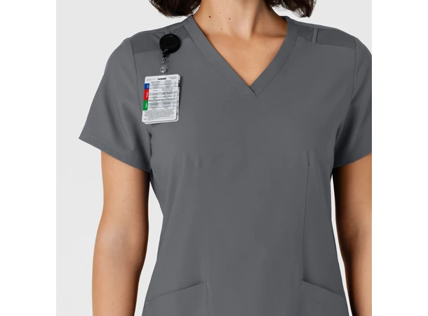 W123 Dametunika med kurvet V-hals Pewter XXL 