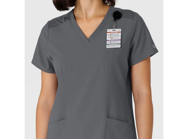 W123 Dametunika med kurvet V-hals Pewter XXL 