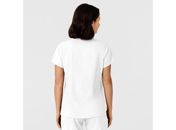 W123 Dametunika med kurvet V-hals White XXL 