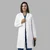 Laboratoriefrakk for dame, lang model White XL 