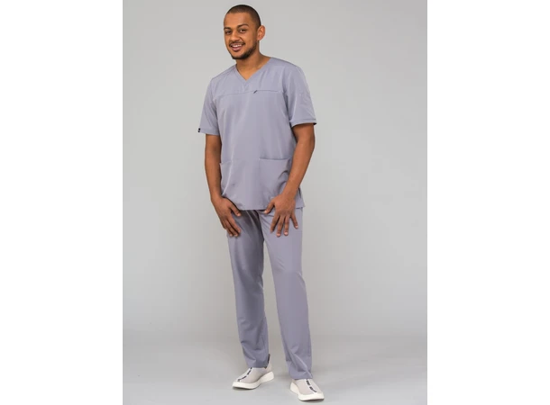 LEO Herretunika med brystlomme Steel Grey  XL 