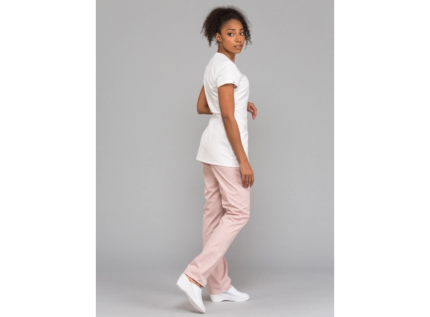 LILY Dametunika med glidlås i front White+Powder Pink S 