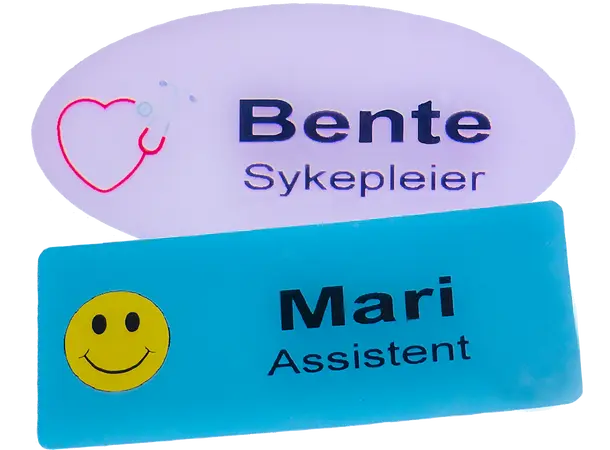 Navneskilt med dyremotiv Ovalt eller rektangulært 