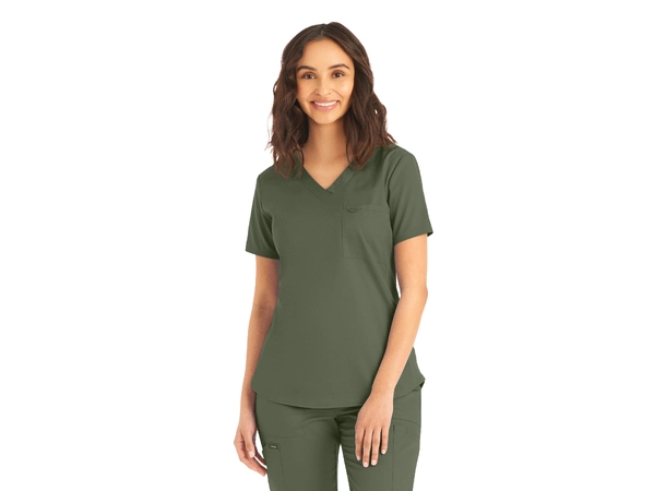 ProFlex Dametunika med brystlomme Olive Moss M 