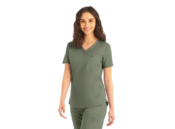 ProFlex Dametunika med brystlomme Olive Moss M 